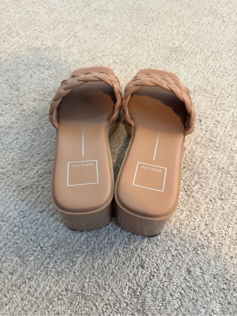 Dolce Vita Braided Tan Slide Mules - Picture 3 of 8